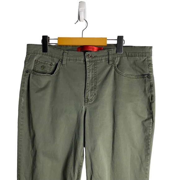 Gloria Vanderbilt Jeans Women's Green Khaki Slim Straight Jeans - Picture 2 of 10